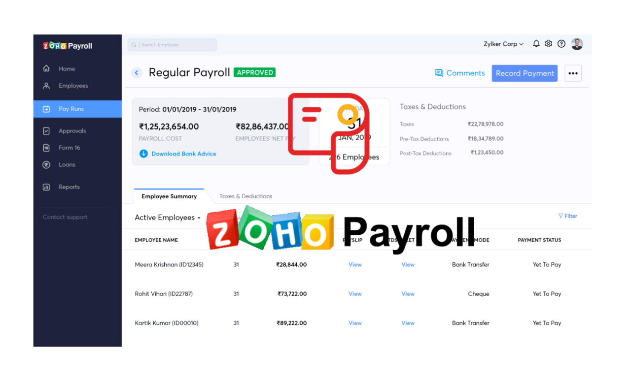 Zoho payroll