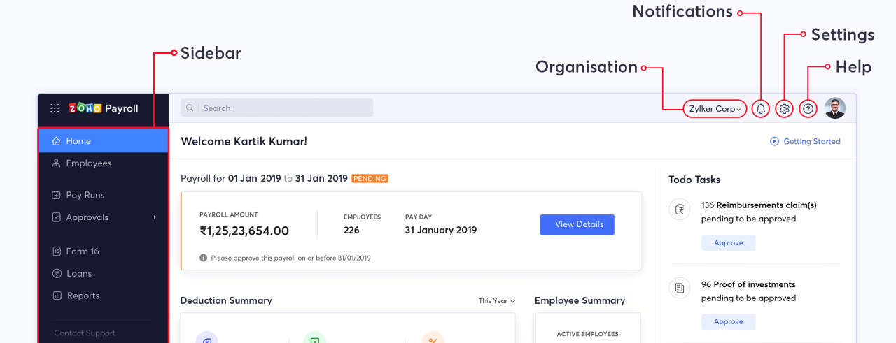 Zoho payroll