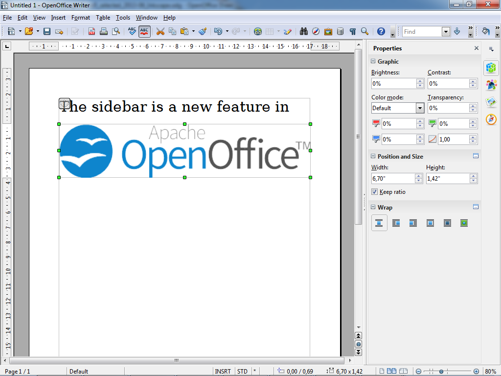 Openoffice office open sidebar interface microsoft writer apache user create software aoo notes release spreadsheet compatibility context table regarding intended