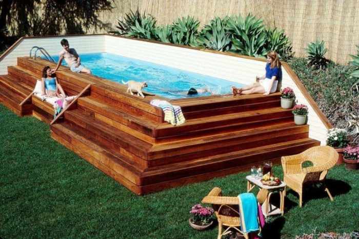 Diy homemade above ground pool steps